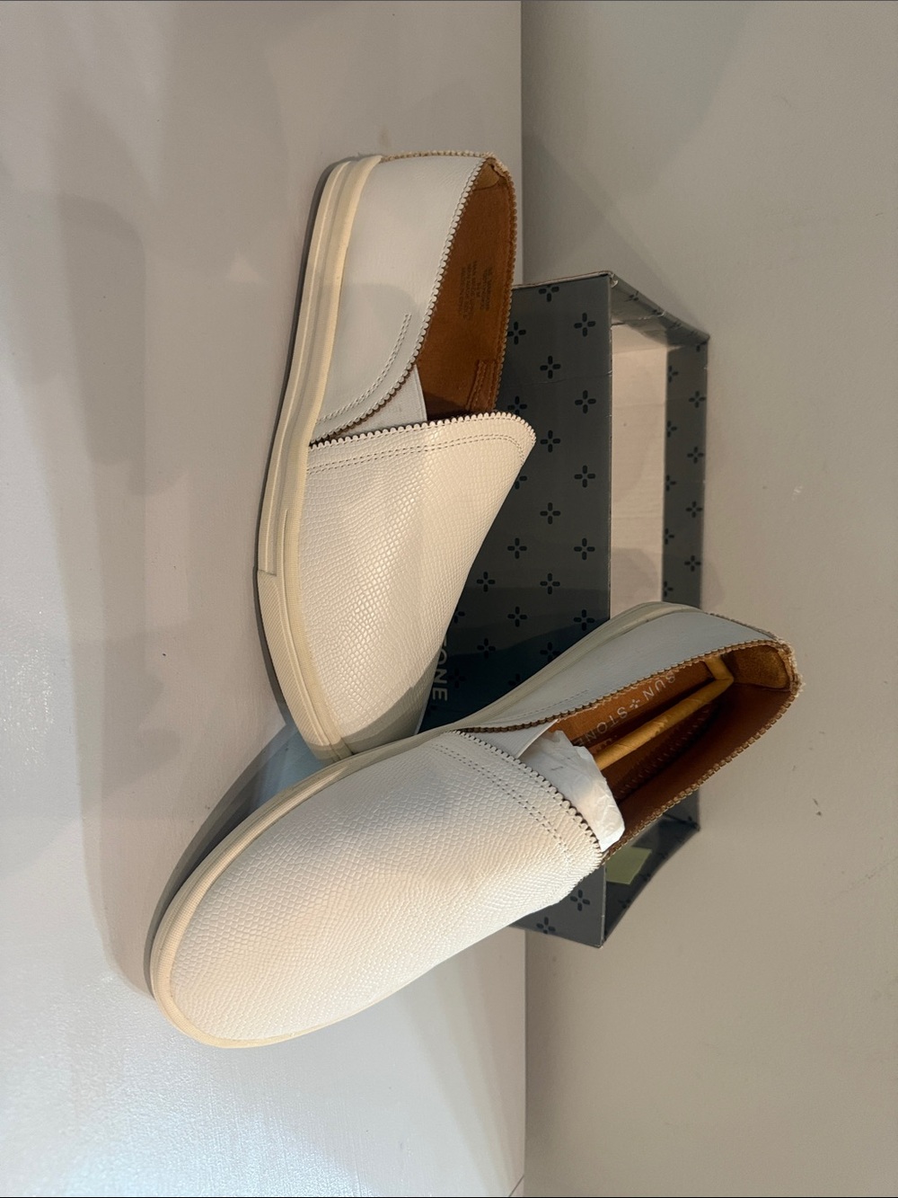 Women's White Slip-On Textured Loafers